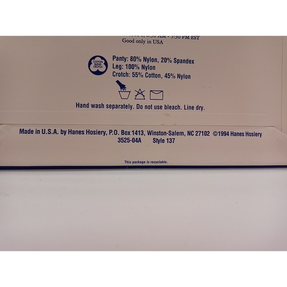 VTG 90s Hanes Pantyhose Sheer Black Sandalfoot Tights Size‎ CD Style 137 New - Picture 5 of 6